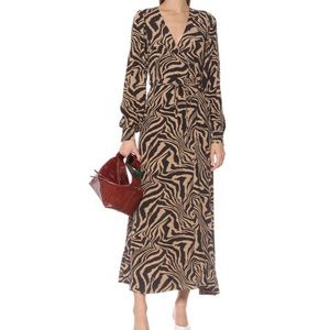 $60-Ganni Midi Wrap Dress-Medium/DK 36 -75% off